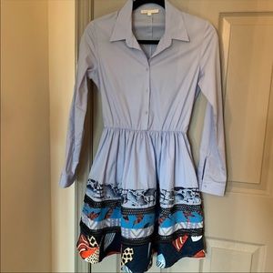 Maje Blue Poplin Dress